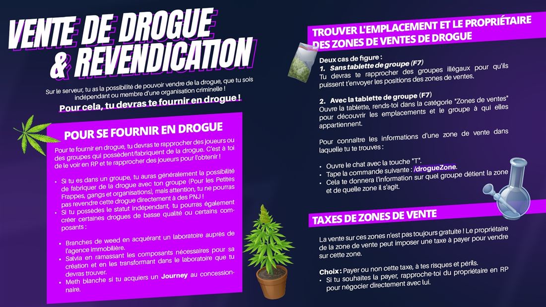Vente de Drogue & Revendication